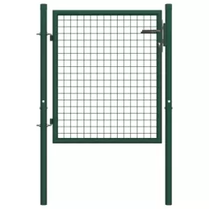 Image of Vidaxl Fence Gate Steel 100X75cm Green