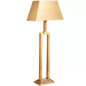Image of Luxury Table Lamp Light Solid Brass & Square Shade Geometric Rectangular Frame