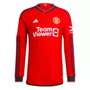 Image of 2023-2024 Man Utd Authentic Long Sleeve Home Shirt