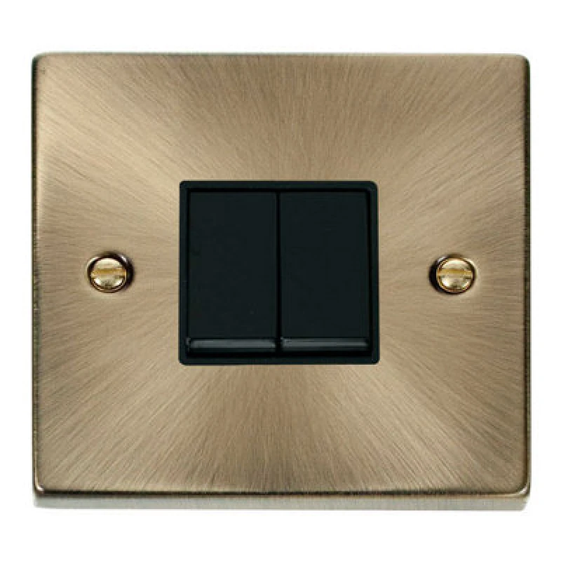 Image of SE Home Antique Brass 10A 2 Gang 2 Way Light Switch Gold unisex