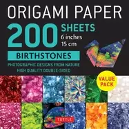Image of origami paper 200 sheets birthstones 6 15cm photographic designs from natu