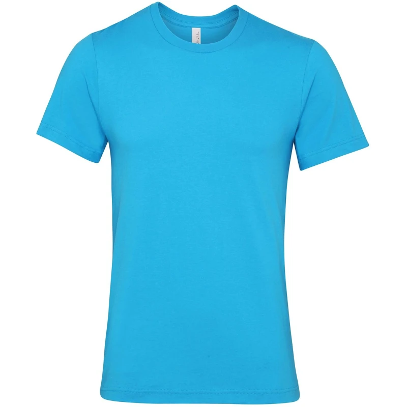 Image of Bella + Canvas Mens Jersey Crew Neck T-Shirt in Aqua Size: XS Aqua Male XS