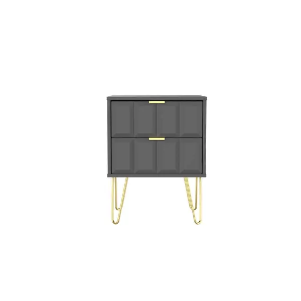 Image of Ready Assembled Cuba 2 Drawer Locker - Dust Grey