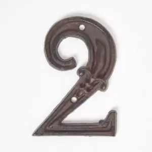 Image of Homescapes - Cast Iron House number, 2 - Brown - Brown - Brown