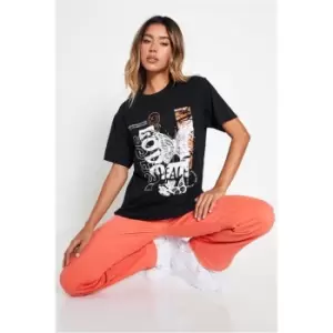 Image of I Saw It First Black Peace Before Anything Graphic Oversized T-Shirt - Black