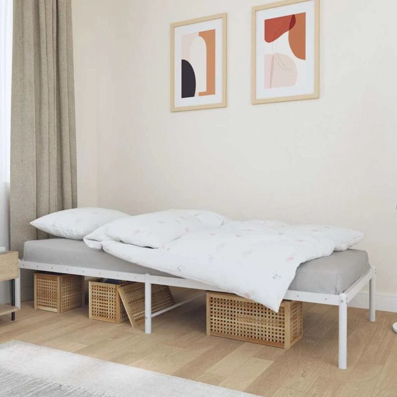 Image of VIDAXL Metal Bed Frame without Mattress White 75x190cm Vidaxl 8720845721459