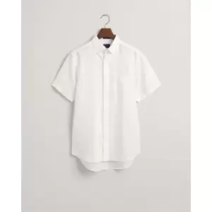 Image of Gant Reg Linen Ss Shirt White S - White