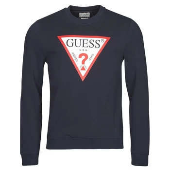 Image of Guess AUDLEY CN FLEECE mens Sweatshirt in Blue - Sizes XXL,S,M,L,XL,XS