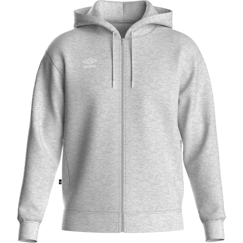 Image of Umbro Umbro Men Club Leisure Full Zip Hoodie in Pale Grey Size: Small Pale Grey S Male 5063107699268