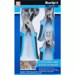 Image of BlueSpot 08802 3 Piece Punch And Eyelet Plier Set