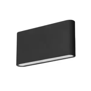 Image of Slim LED Outdoor Up Down Wall Lamp Black, Sandblasted, Warm-White 3000K, IP54