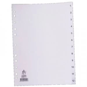 Image of Nice Price A4 White 1-12 Polypropylene Index WX01354