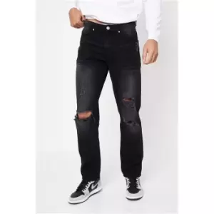 Image of I Saw It First Distressed Slim Fit Jeans - Black