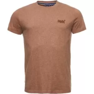 Image of Superdry Small Chest Logo T Shirt - Brown