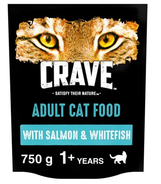Image of Crave Salmon and Whitefish Adult Cat Food 750g