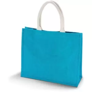 Image of Womens/Ladies Jute Beach Bag (One Size) (Turquoise) - Kimood