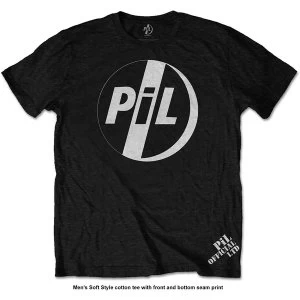 Image of PIL (Public Image Ltd) - White Logo Unisex X-Large T-Shirt - Black