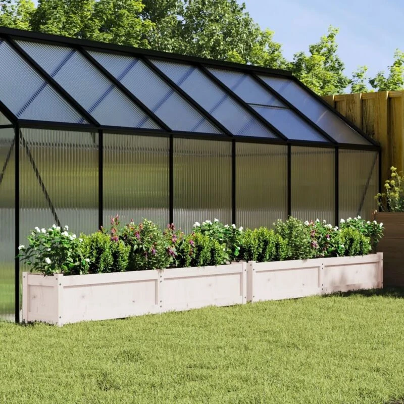 Image of vidaXL Garden Planters 2 pcs White Solid Wood Pine, White 837497