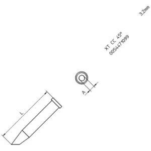 Image of Weller T0054471099 XT CC Soldering Tip 45° Round Bent 3.2mm