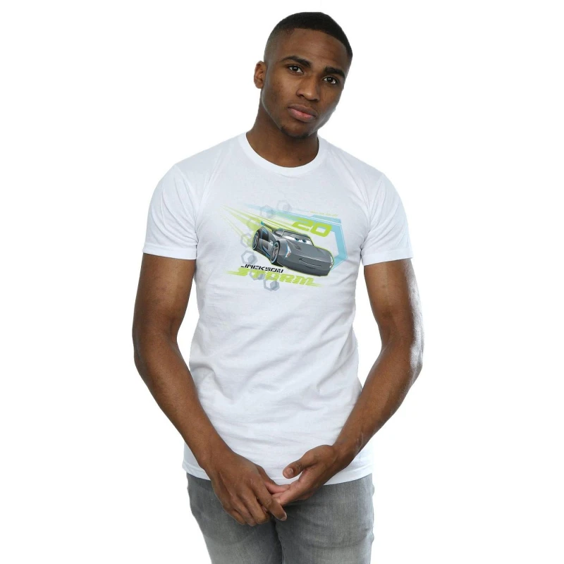 Image of Disney Men Cars Jackson Storm T-Shirt in White Size: Small White S Male 5057245921817