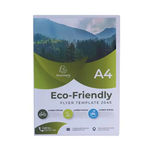 Image of Exacompta Exacompta OPAK Recycled Polypropylene Slip Files 120 micron A4 (Pack 100) 58320E 58320E