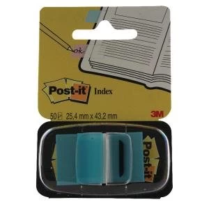 Image of Post-it Bright Blue Index Tabs 25mm Pack of 12x50 680-23