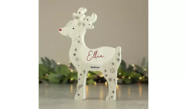 Image of Personalised Memento Company Personalised Message Red Nosed Reindeer Christmas Decoration