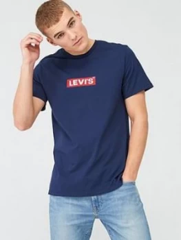 Image of Levis Boxtab Graphic T-Shirt - Navy Size M Men