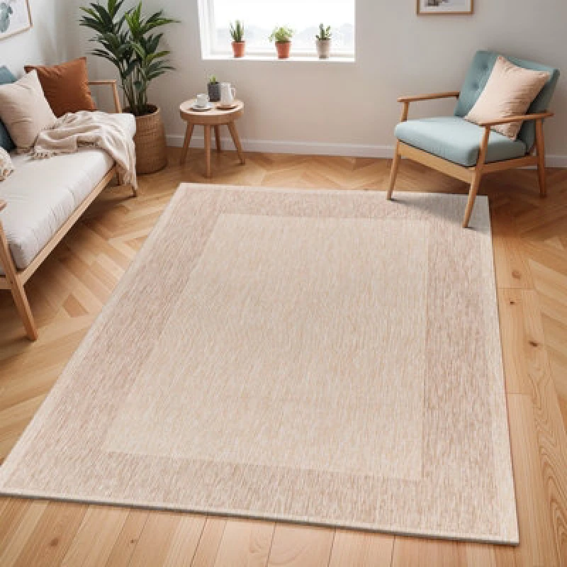 Image of Livabliss In- & Outdoor Cottage Jute-Look Beige Layla Area Rug 200 X 275cm - Easy To Clean, Perfect For Balcony, Kitchen Or Dining Room