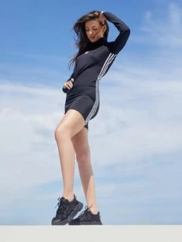 Image of adidas Originals Primeblue Fitted Long Sleeve Dress - Black, Size 8, Women