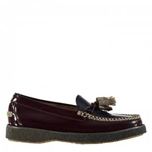 Image of Bass Weejuns Estelle High Shine Loafers - Bordo Textured