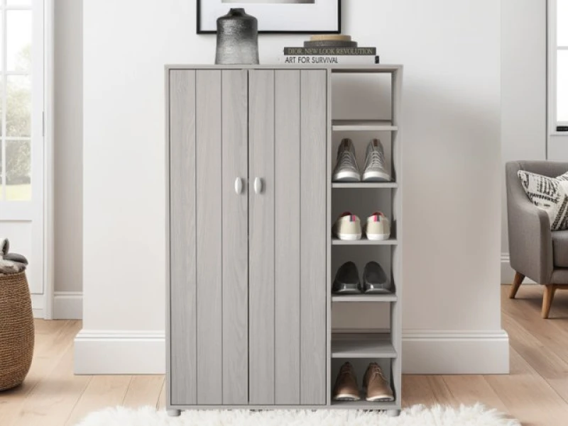 Image of GFW Bideford Grey 2 Door Shoe Cabinet