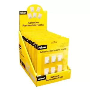 Image of Rolson Adhesive Removable Hooks, 30 x 20mm