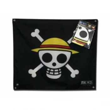 Image of One Piece Black Skull Luffy Flag 50cm x 60cm
