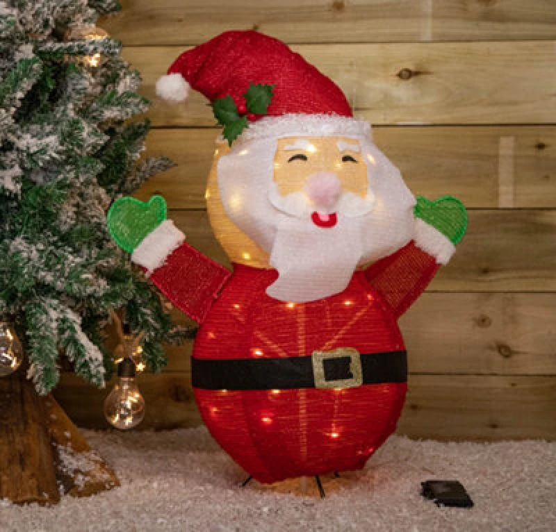Image of 68cm Battery Powered Collapsible Santa Figure 49 Static Warm White LEDs