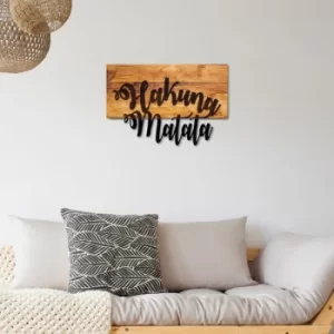 Image of Hakuna Matata Walnut Black Decorative Wooden Wall Accessory