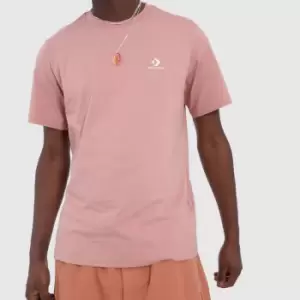 Image of Converse Go To Embriodered T-Shirt In Pale Pink