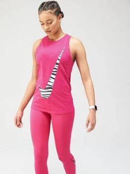 Image of Nike Training Dri-FIT Cotton Icon Clash Dry Tank Top - Pink, Size S, Women