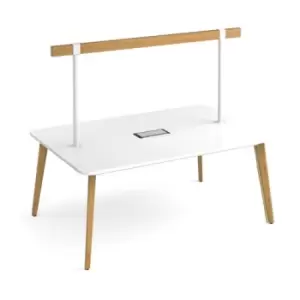 Image of Saxon worktable 1800mm x 1200mm with high level tool rail and Eclipse power module - white