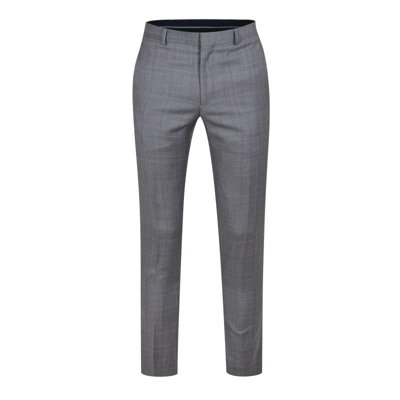 Image of Ted Baker Indus Slim Fit Check Suit Trouser - Grey Grey 32 R