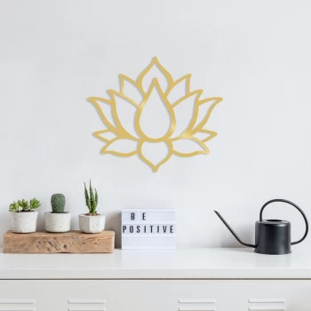 Image of Lotus Flower 1 - Gold Gold Decorative Metal Wall Accessory
