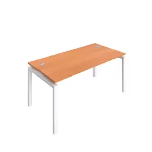 Image of Telescopic 1 Person Beech Bench with Cable Port - 1400 X 800 - White Frame