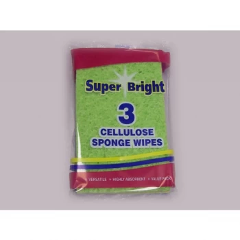 Image of Superbright Cellulose Sponge Wipes Pack 3