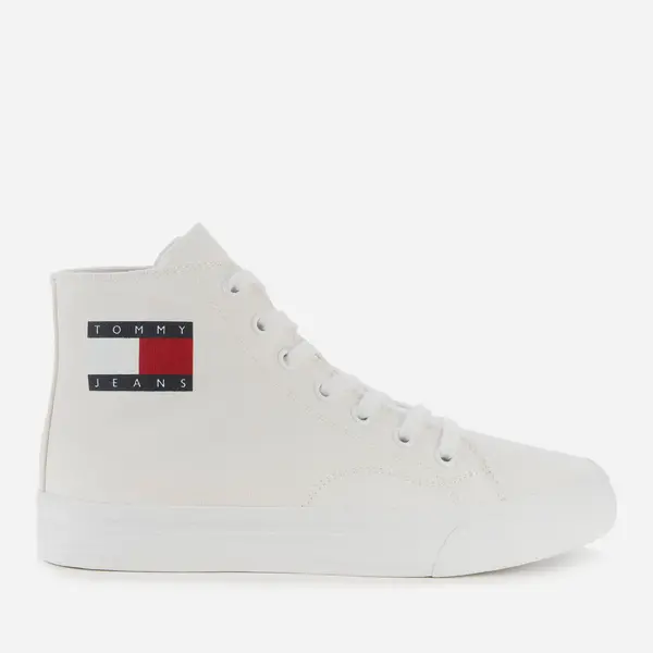 Image of Tommy Jeans White Mid Cut Lace Up Boot