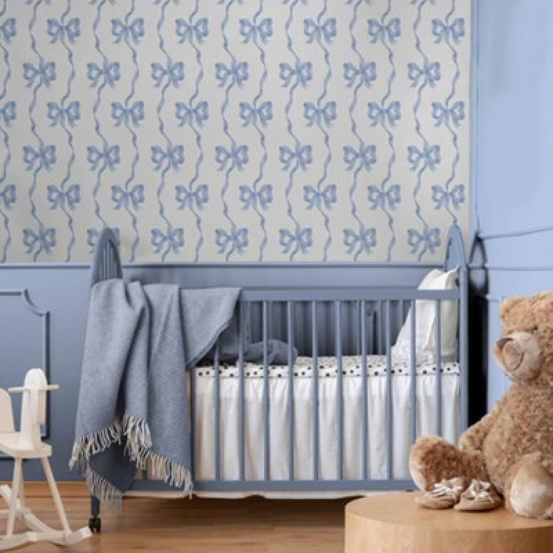 Image of Cath Kidston Ribbon Bow Blue Wallpaper