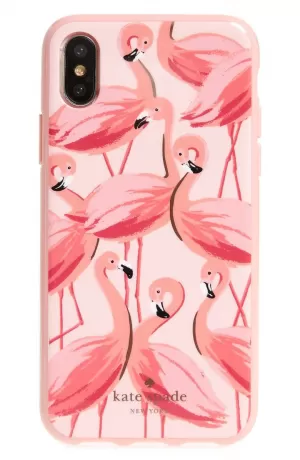Image of Kate Spade New York Painted flamingos iPhone case Pink