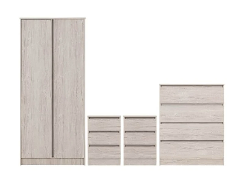 Image of Seconique Malvern Urban Snow 4 Piece Bedroom Furniture Package
