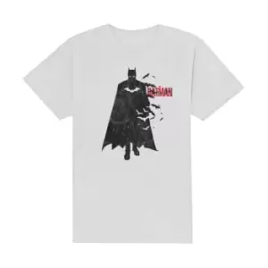 Image of DC Comics - The Batman Distressed Figure Unisex Medium T-Shirt - White