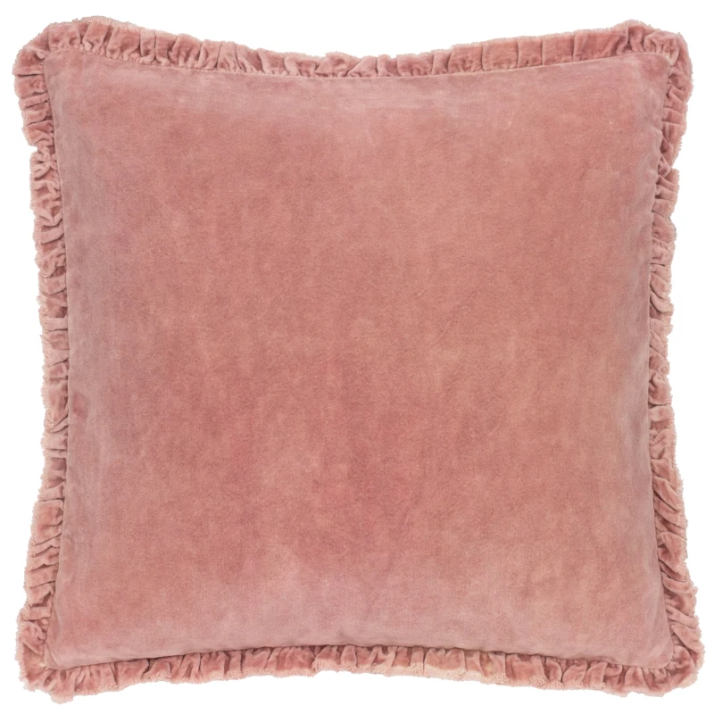 Image of Bertie Cotton Velvet Filled Cushion 45cm x 45cm Rosewood