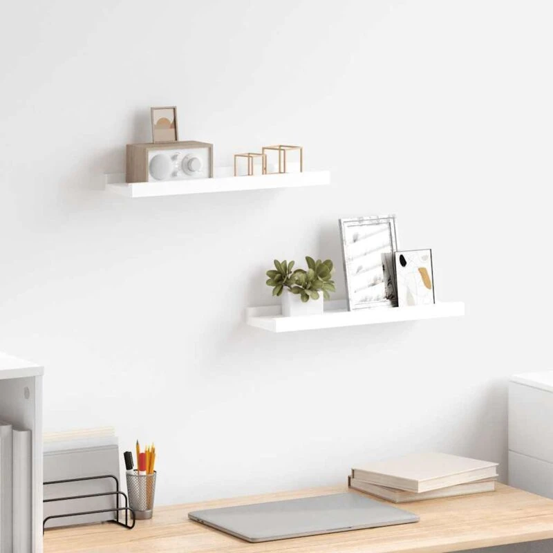 Image of VIDAXL Picture Frame Ledge Shelves 2 pcs White 40x9x3cm mdf Vidaxl 8720286075593